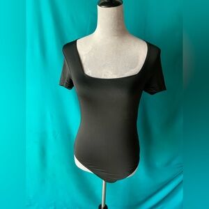Mittoshop Black Square Neck Bodysuit